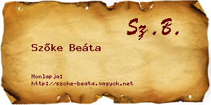 Szőke Beáta névjegykártya