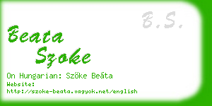 beata szoke business card