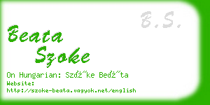 beata szoke business card